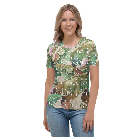 Women's T-shirt Green Beige branded