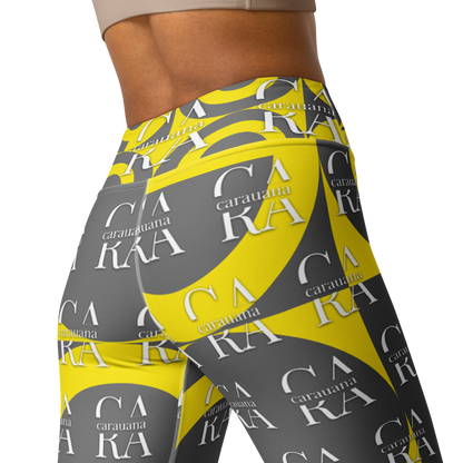 CaRaUaNa Leggings SPORT Grey Yellow Yoga Carauana Store