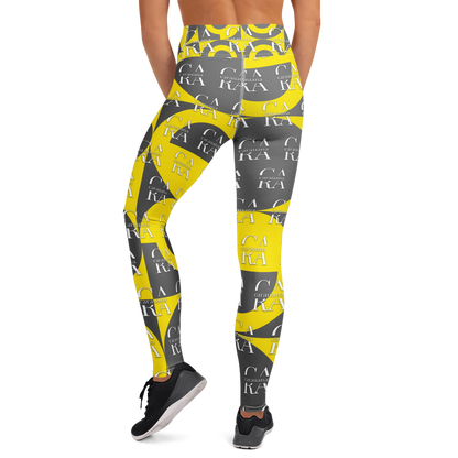 CaRaUaNa Leggings SPORT Grey Yellow Yoga Carauana Store
