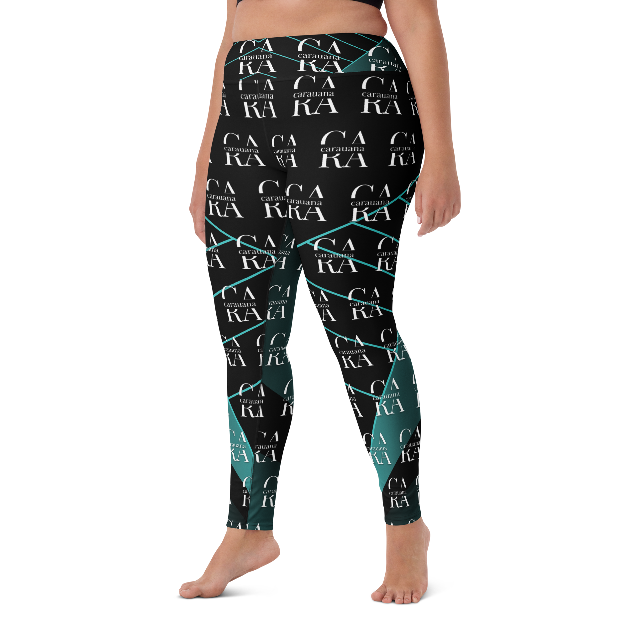 CaRaUaNa Leggings SPORT black Green Famous Carauana Store