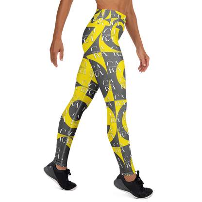 CaRaUaNa Leggings SPORT Grey Yellow Yoga Carauana Store