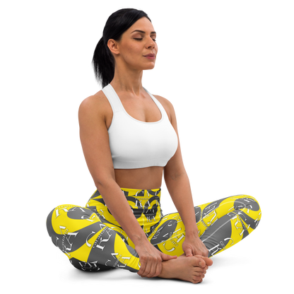 CaRaUaNa Leggings SPORT Grey Yellow Yoga Carauana Store
