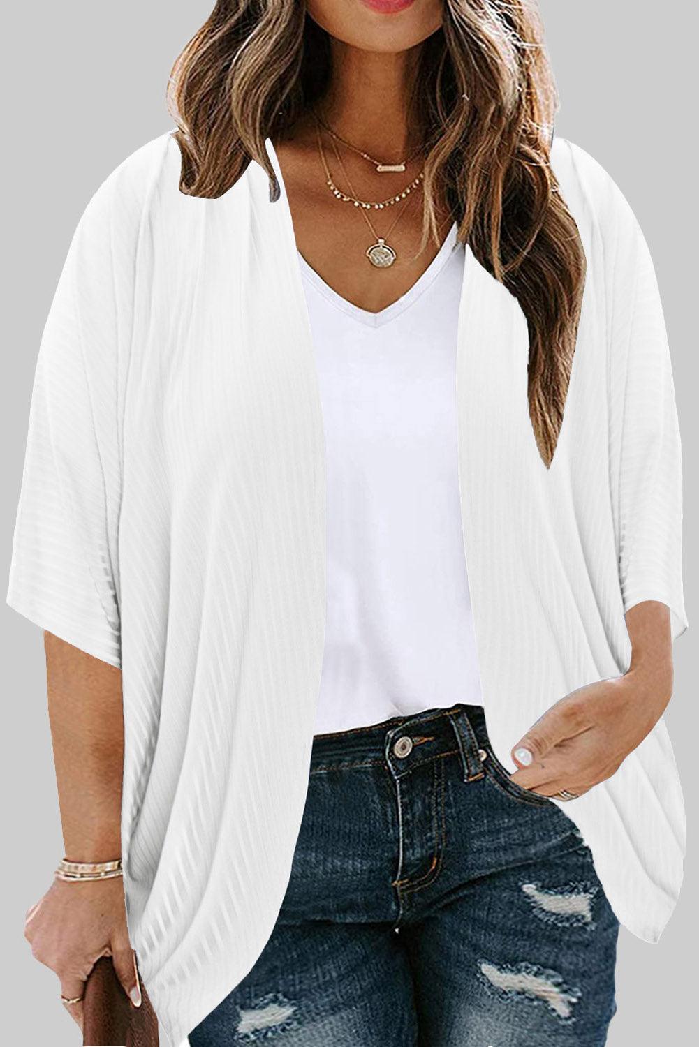 Plus Size Ribbed Cocoon Cover Up Carauana Store