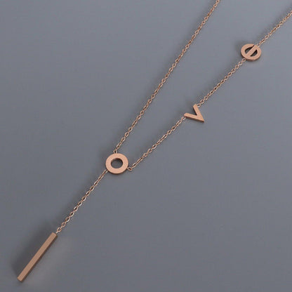 Titanium Steel Letter Necklace Carauana Store