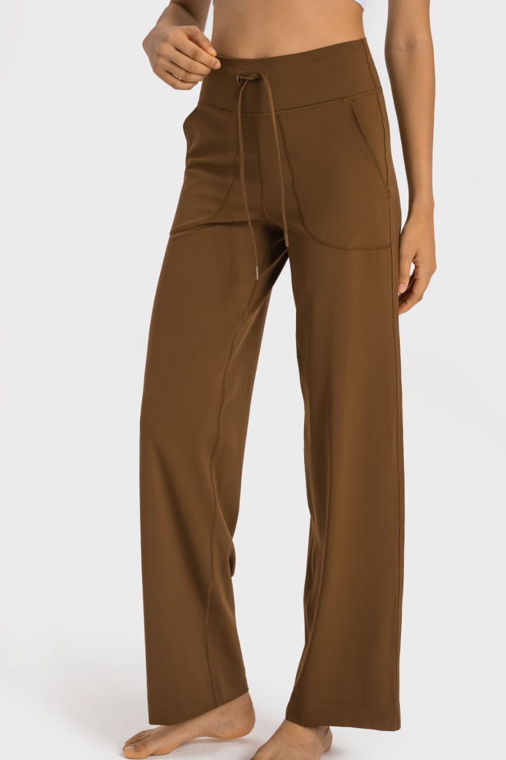 Millennia Drawstring Waist Wide Leg Sports Pants with Pockets Carauana Store