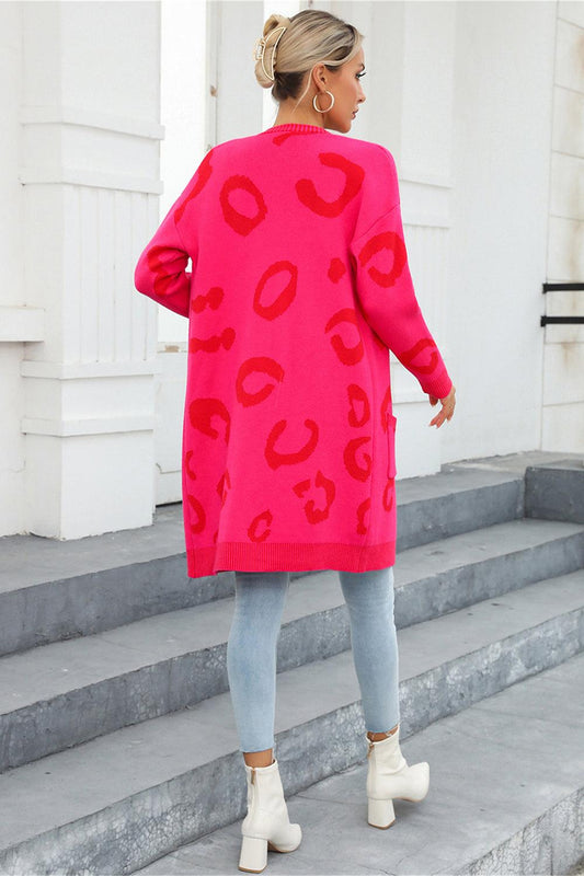 Angel Wings Printed Long Sleeve Cardigan with Pockets Carauana Store