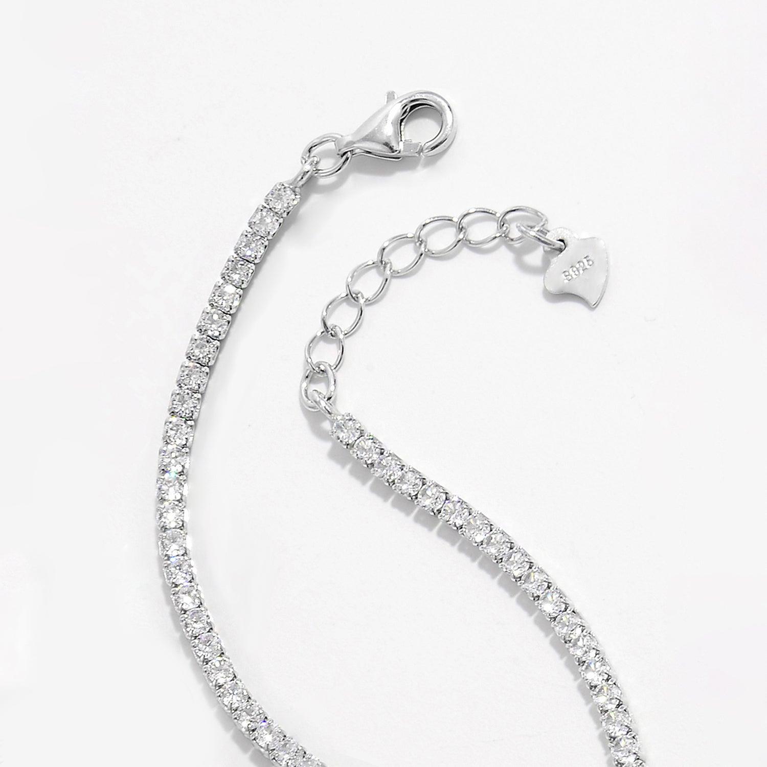 925 Sterling Silver Inlaid Zircon Bracelet Carauana Store