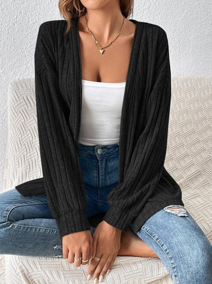 Open Front Long Sleeve Cardigan Carauana Store