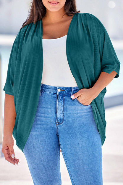 Plus Size Ribbed Cocoon Cover Up Carauana Store