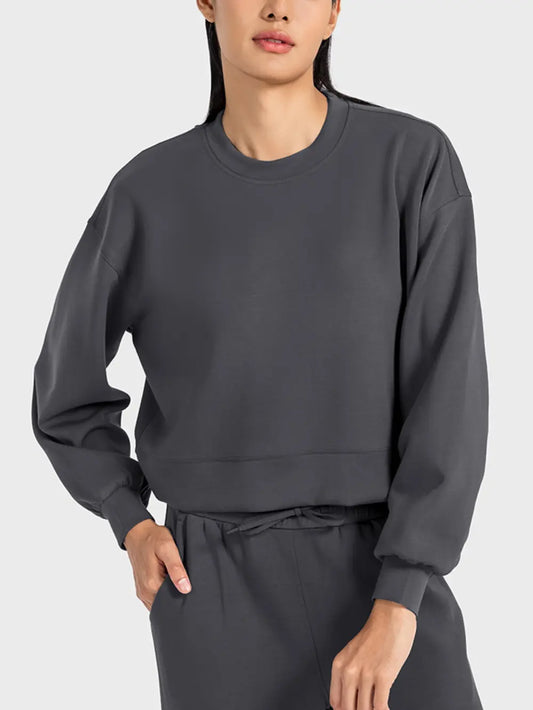 Millennia Round Neck Drop Shoulder Sports Top Carauana Store
