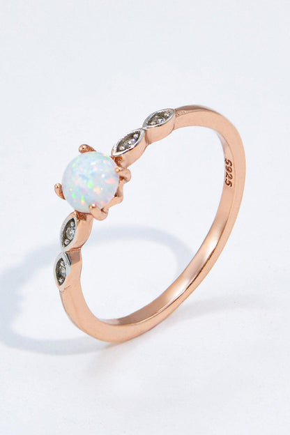 Opal Contrast Platinum-Plated Ring Carauana Store