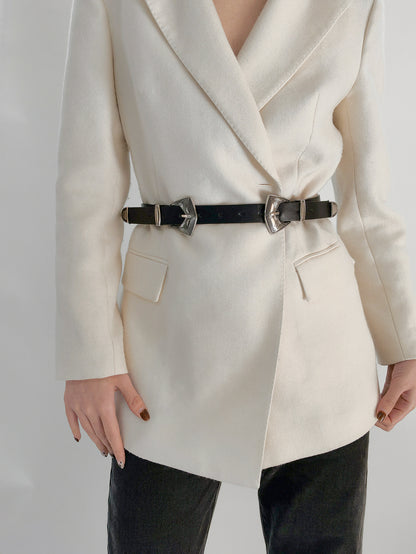 Double Buckle PU Leather Belt Carauana Store