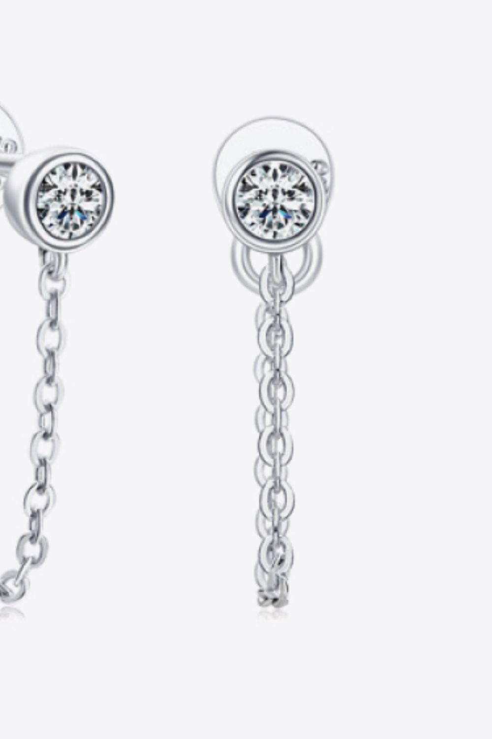 Inlaid Moissanite Chain Earrings Carauana Store