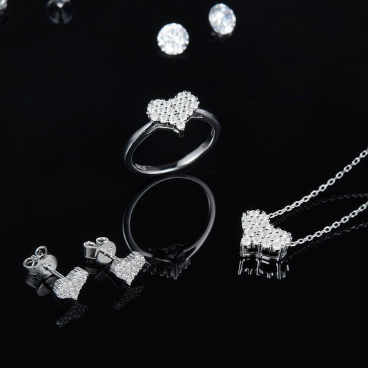 Moissanite 925 Sterling Silver Heart Necklace Carauana Store