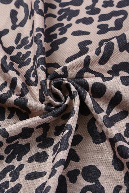 Leopard Open Front Long Sleeve Cover-Up Carauana Store