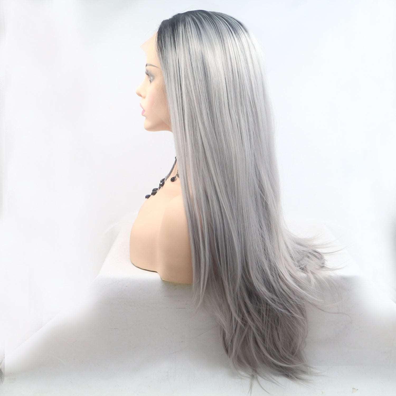 13*3" Lace Front Wigs Synthetic Long Straight 24" 130% Density Carauana Store