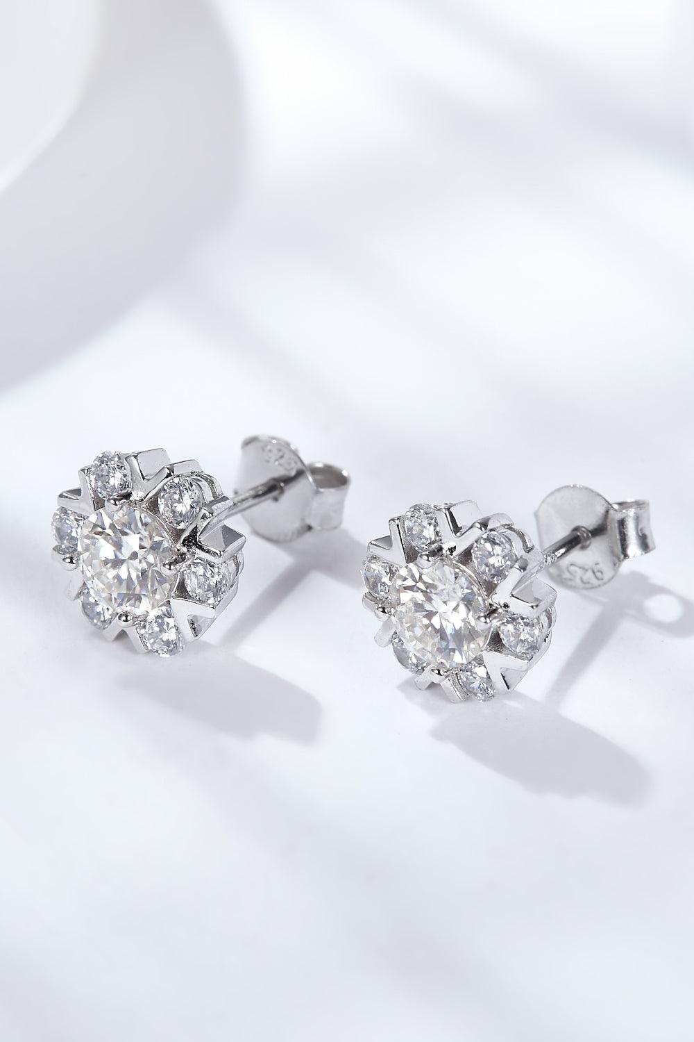 925 Sterling Silver Moissanite Stud Earrings Carauana Store
