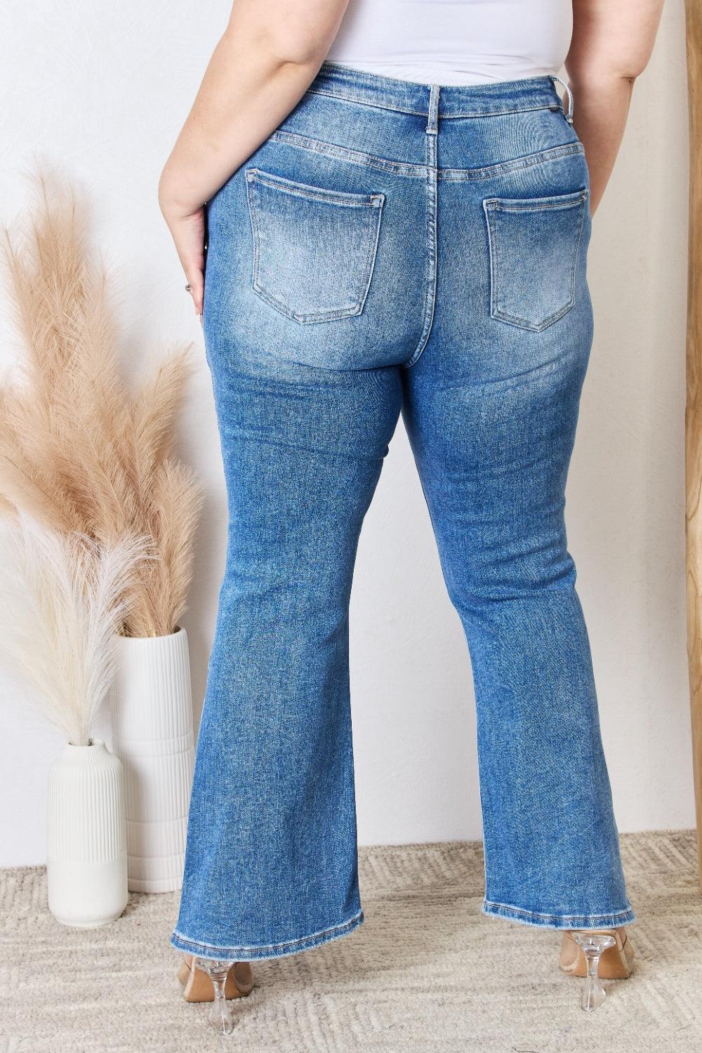 RISEN Full Size High Rise Ankle Flare Jeans Carauana Store