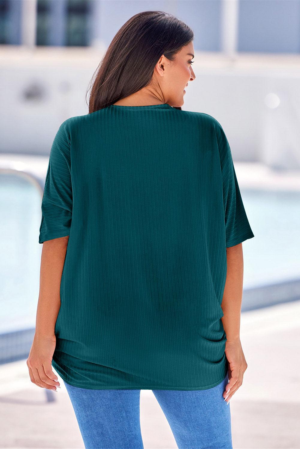 Plus Size Ribbed Cocoon Cover Up Carauana Store