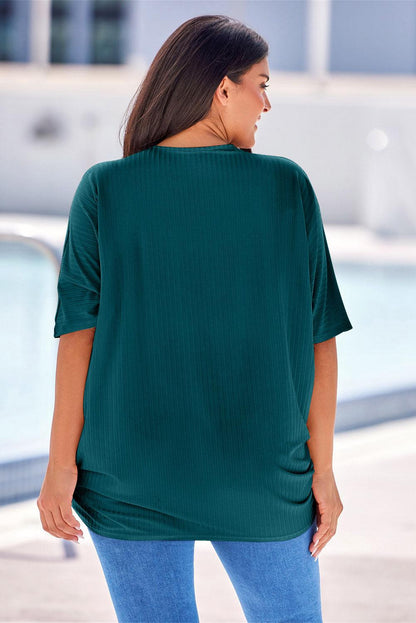 Plus Size Ribbed Cocoon Cover Up Carauana Store