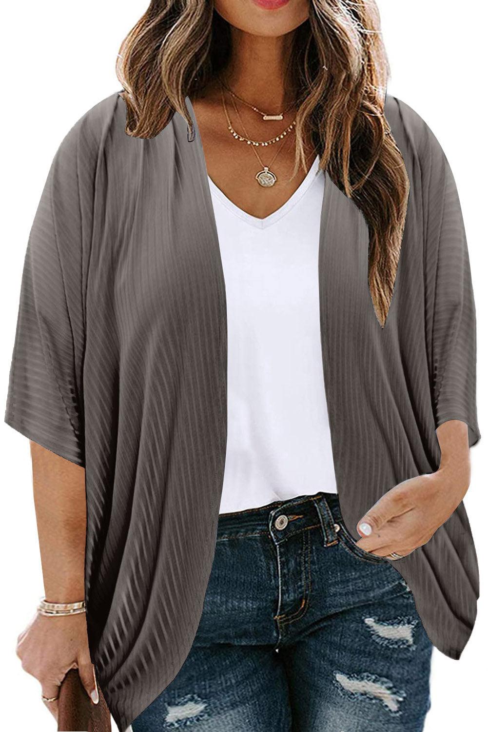 Plus Size Ribbed Cocoon Cover Up Carauana Store