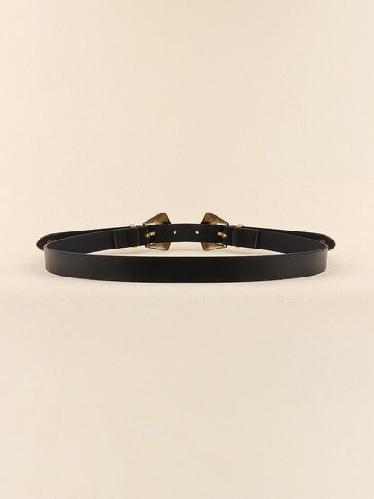 Double Buckle PU Leather Belt Carauana Store