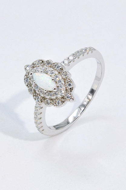 Modern Love Story Opal and Zircon Ring Carauana Store