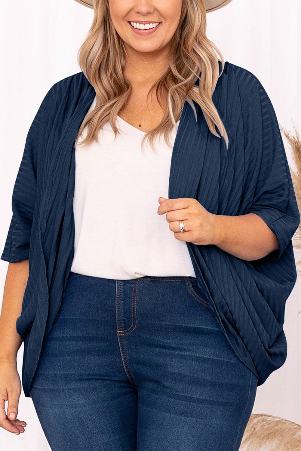 Plus Size Ribbed Cocoon Cover Up Carauana Store