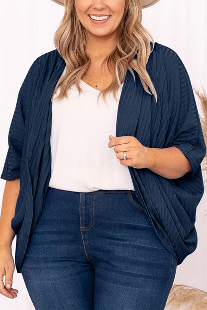 Plus Size Ribbed Cocoon Cover Up Carauana Store