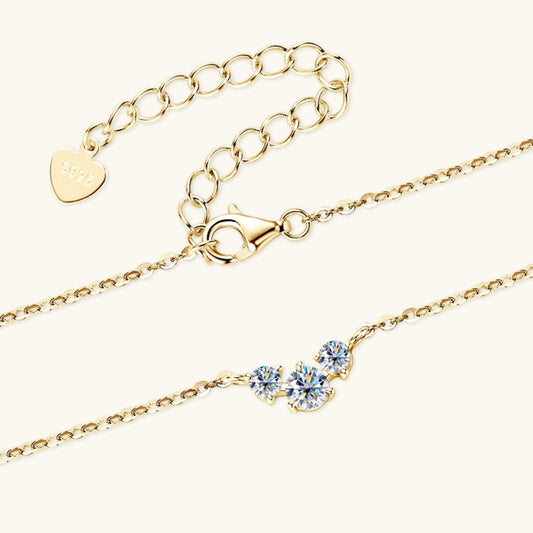 925 Sterling Silver Inlaid Moissanite Necklace Carauana Store