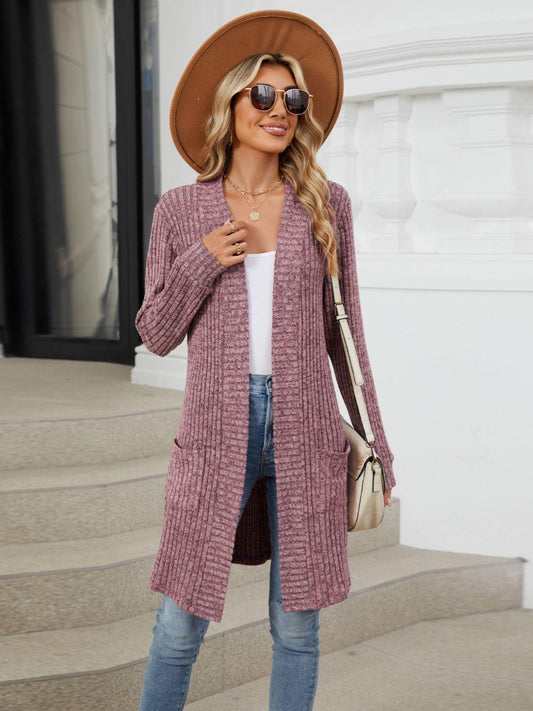 Open Front Long Sleeve Cardigan Carauana Store