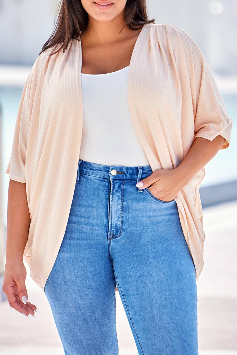 Plus Size Ribbed Cocoon Cover Up Carauana Store