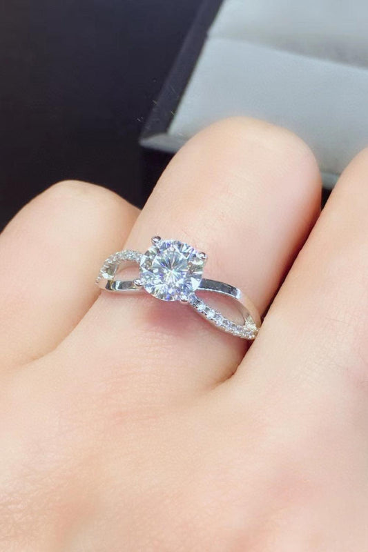 2 Carat Moissanite Crisscross 925 Sterling Silver Ring Carauana Store