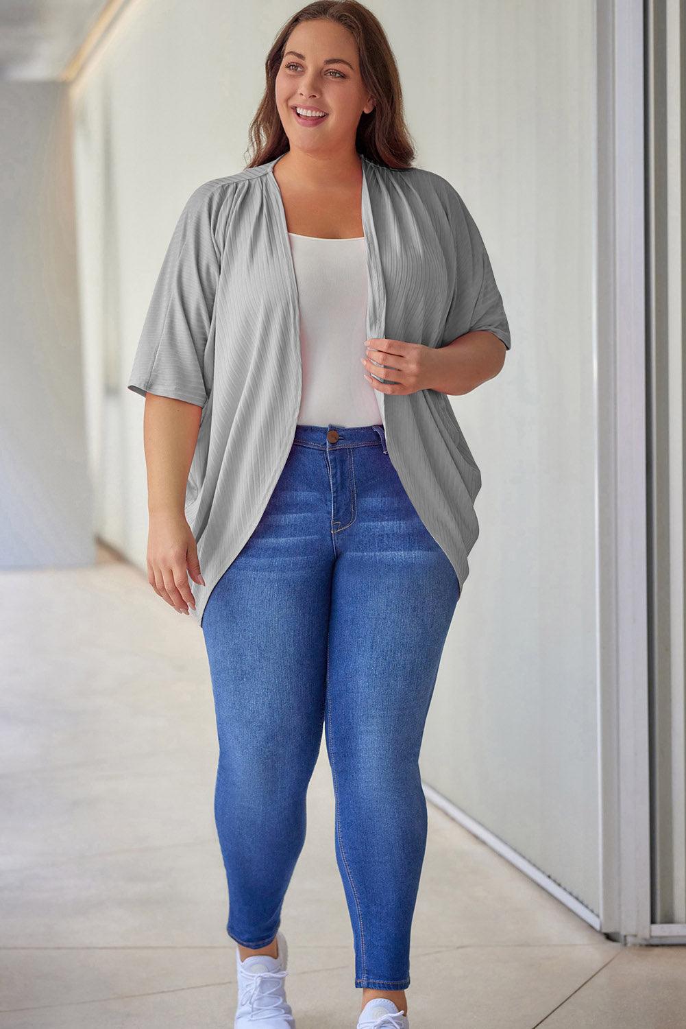 Plus Size Ribbed Cocoon Cover Up Carauana Store