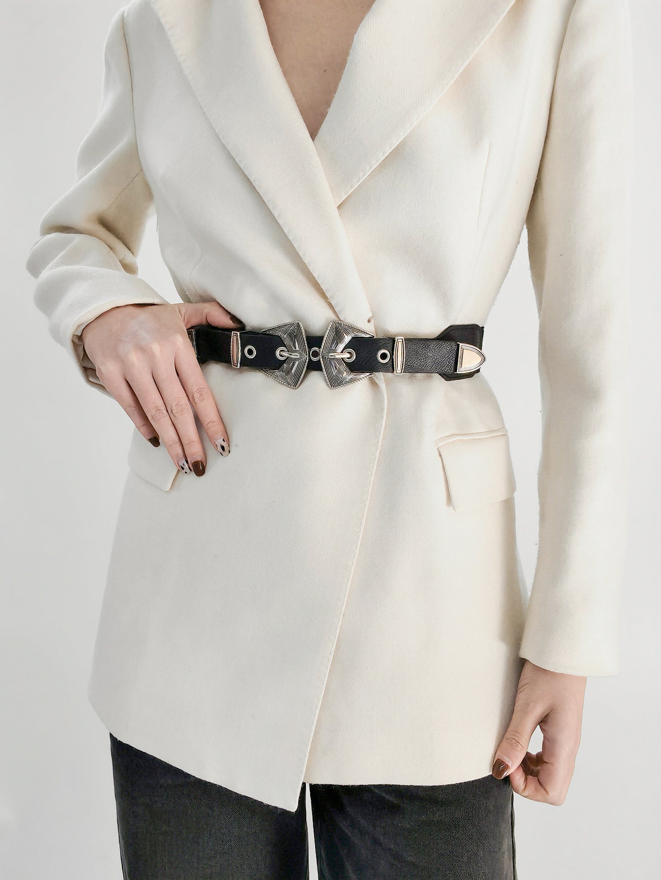 Double Buckle PU Leather Belt Carauana Store