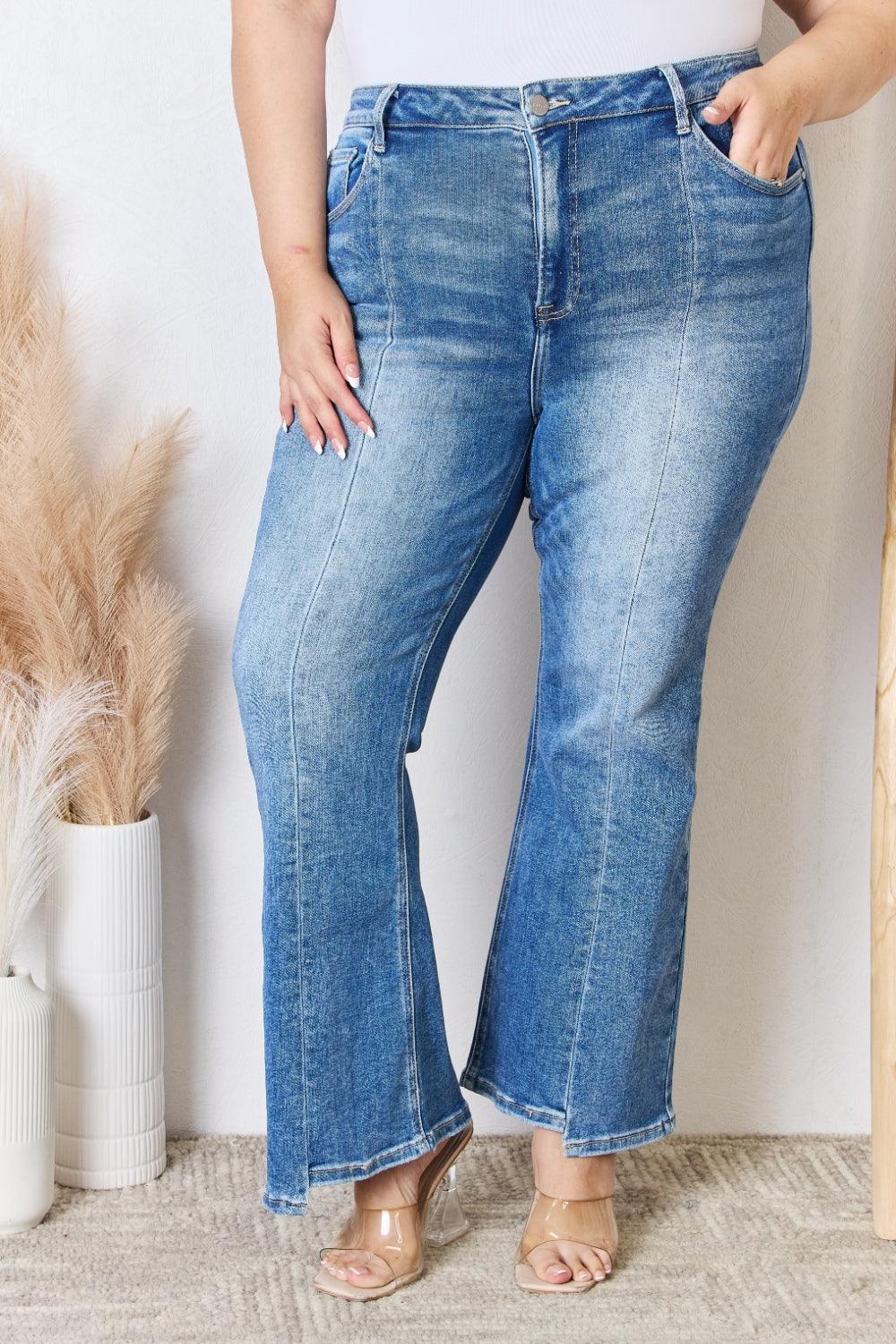 RISEN Full Size High Rise Ankle Flare Jeans Carauana Store