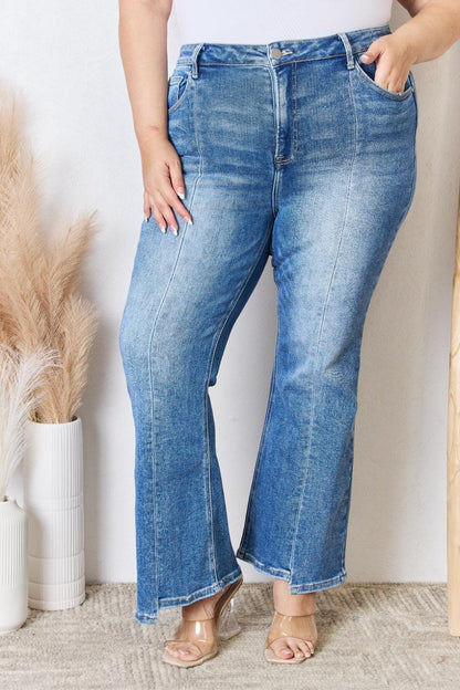 RISEN Full Size High Rise Ankle Flare Jeans Carauana Store