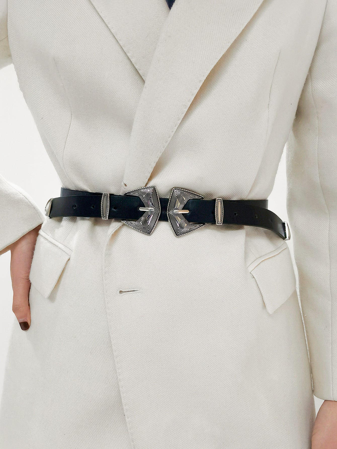 Double Buckle PU Leather Belt Carauana Store