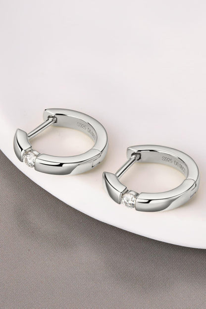 Moissanite 925 Sterling Silver Huggie Earrings Carauana Store