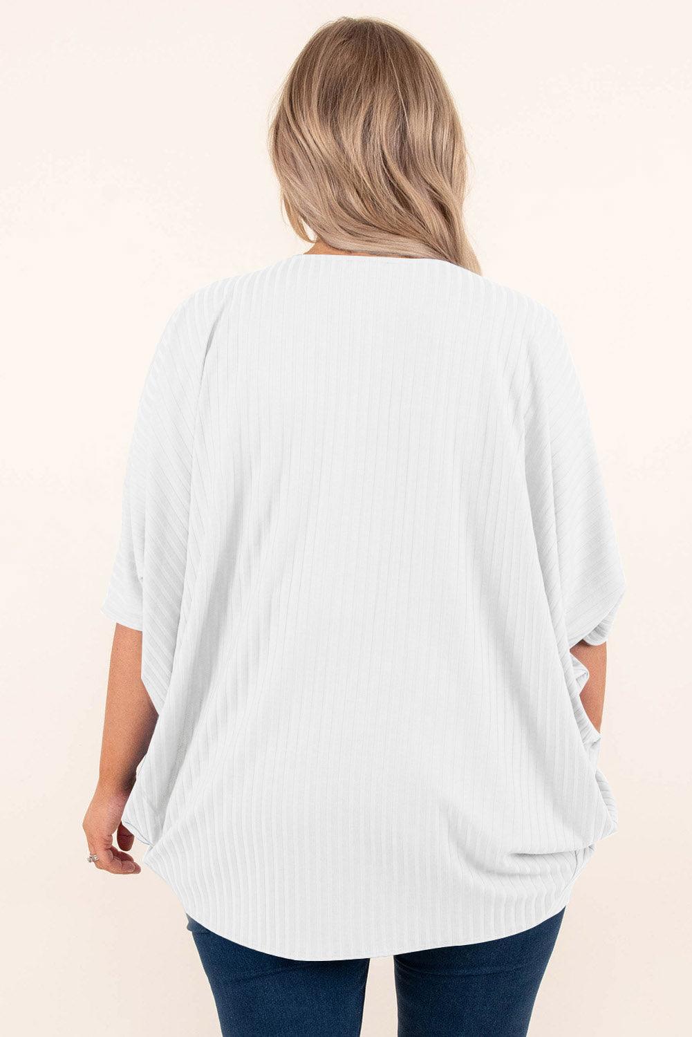 Plus Size Ribbed Cocoon Cover Up Carauana Store