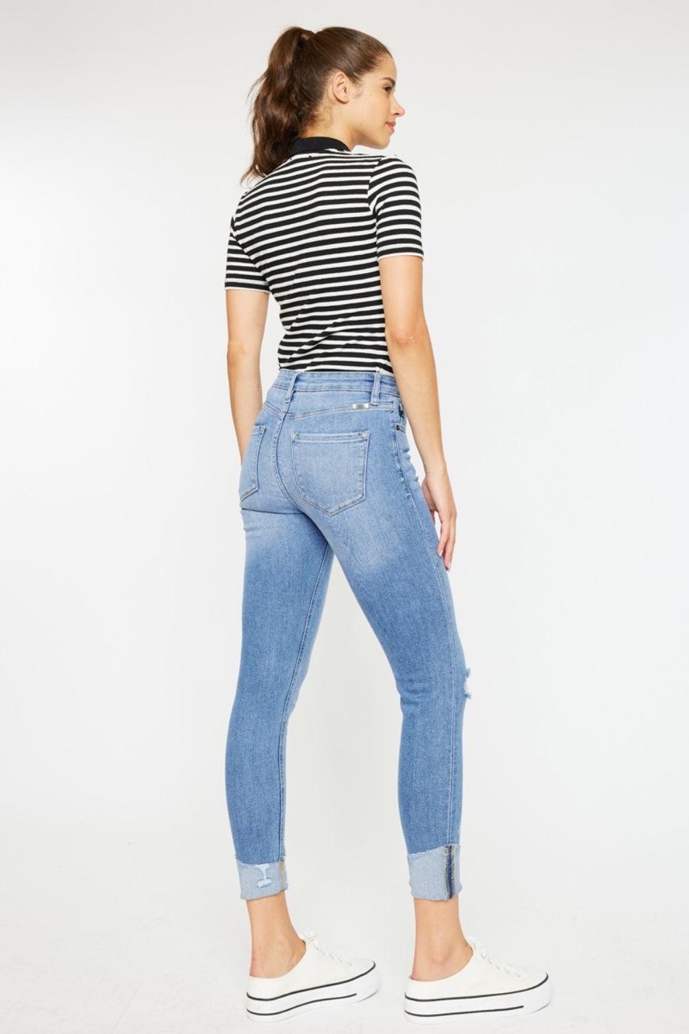 Kancan Distressed Cat's Whiskers Button Fly Jeans Carauana Store