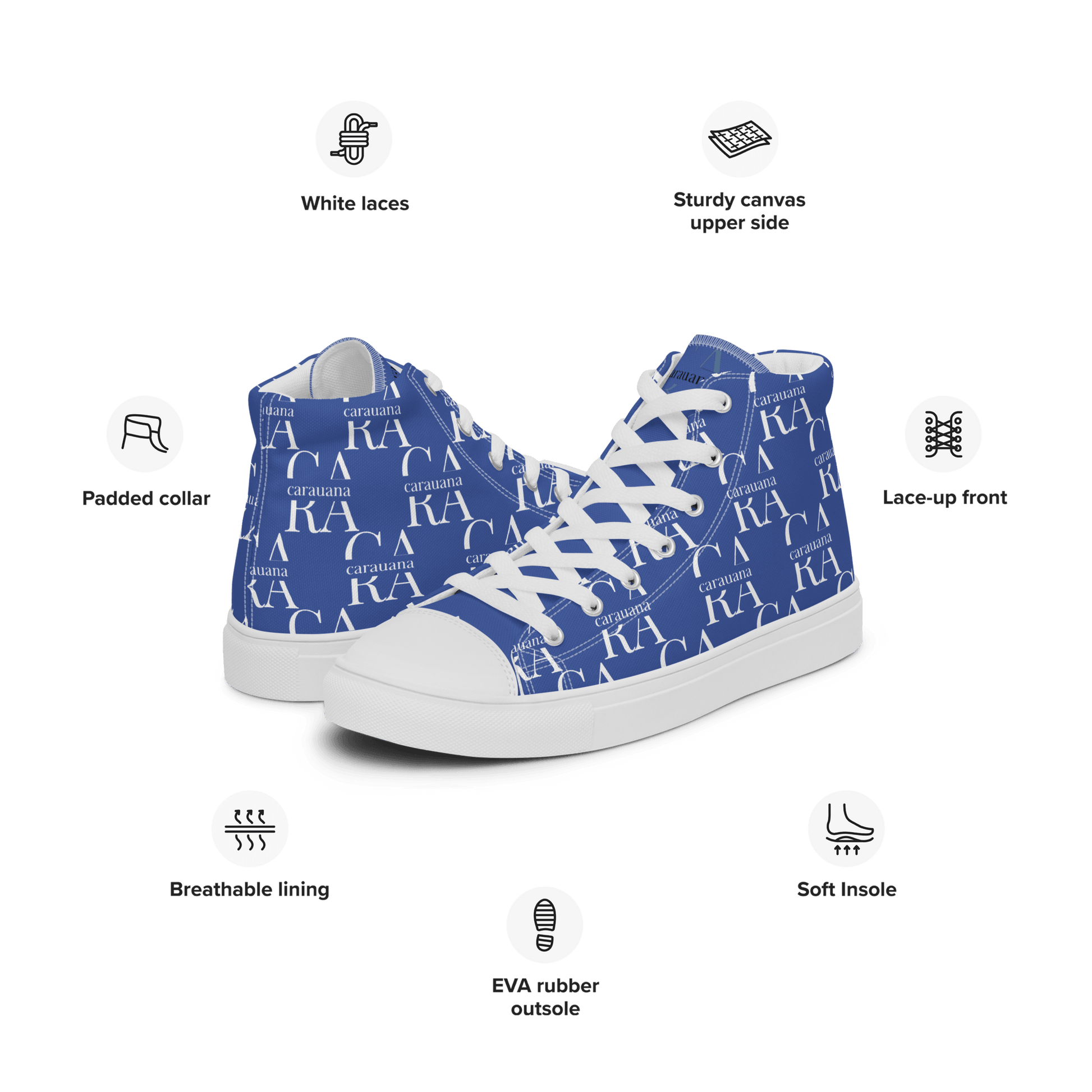 CARAUANA Hip Hop canvas shoes Blue Branded