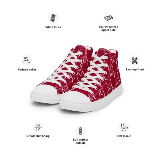 womens-high-top-canvas-shoes-RED